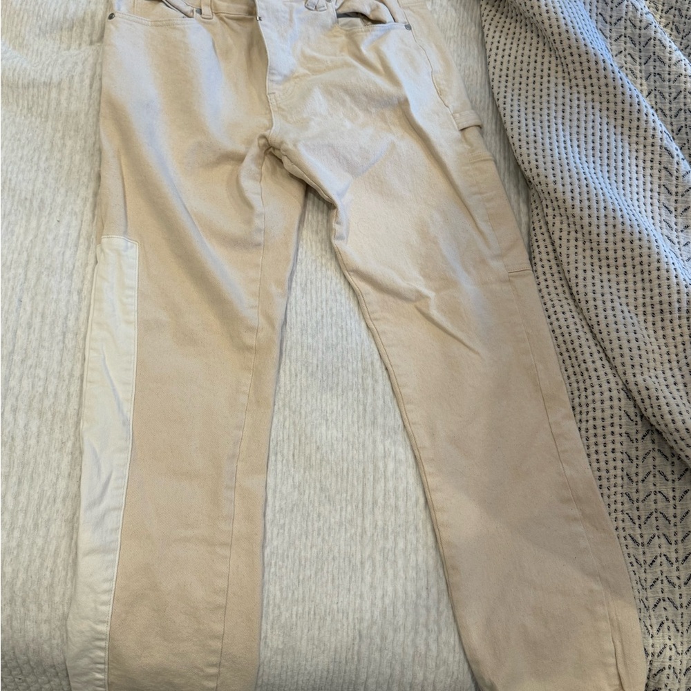 Kollar pants work wear cream and white mix. Stretchy fit comfortable. Work twice